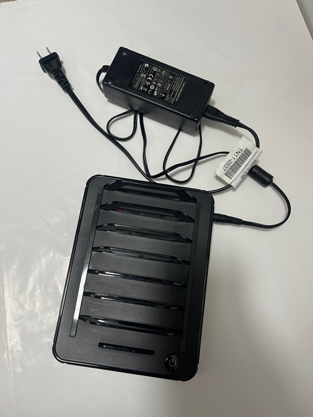 7-Port USB Charging Station; Black Tablet/Accessory Charger with Power Adapter
